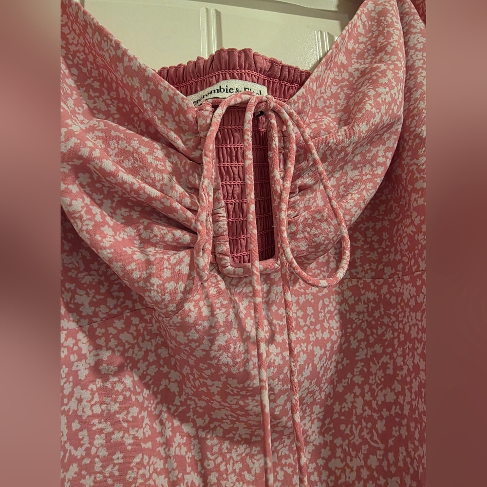 Abercrombie & Fitch Peasant Sleeve Smock Top Ditsy Floral Print A&F XL - Picture 7 of 12